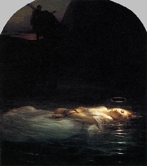 Eugene Delacroix A Christian Martyr Drowned in the Tiber During the Reign of Diocletian oil painting image